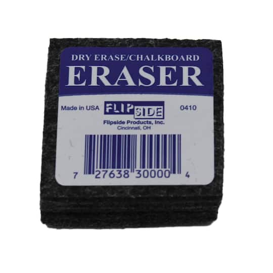Student Dry Erase & Chalkboard Eraser, ct of 12 By Flipside in Light Black | 2" x 2" x 1" | Michaels®